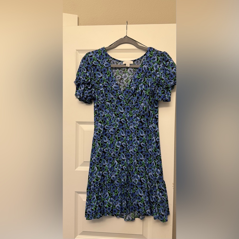 Floral Blue and Green Dress
